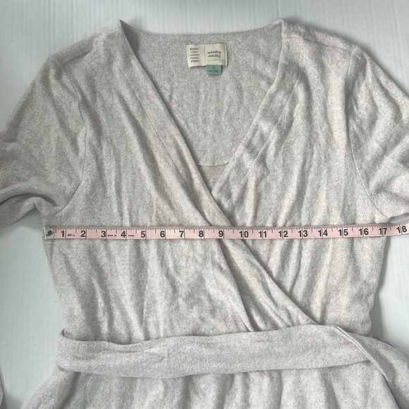 Anthropologie Saturday Sunday Cream Viscose Blend Cloud Fleece Wrap Dress XL - Picture 13 of 15